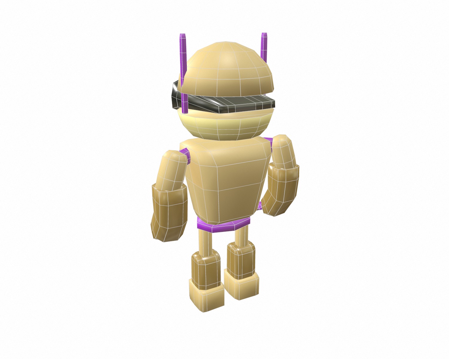 Cartoon robot low poly Low-poly 3D model_7