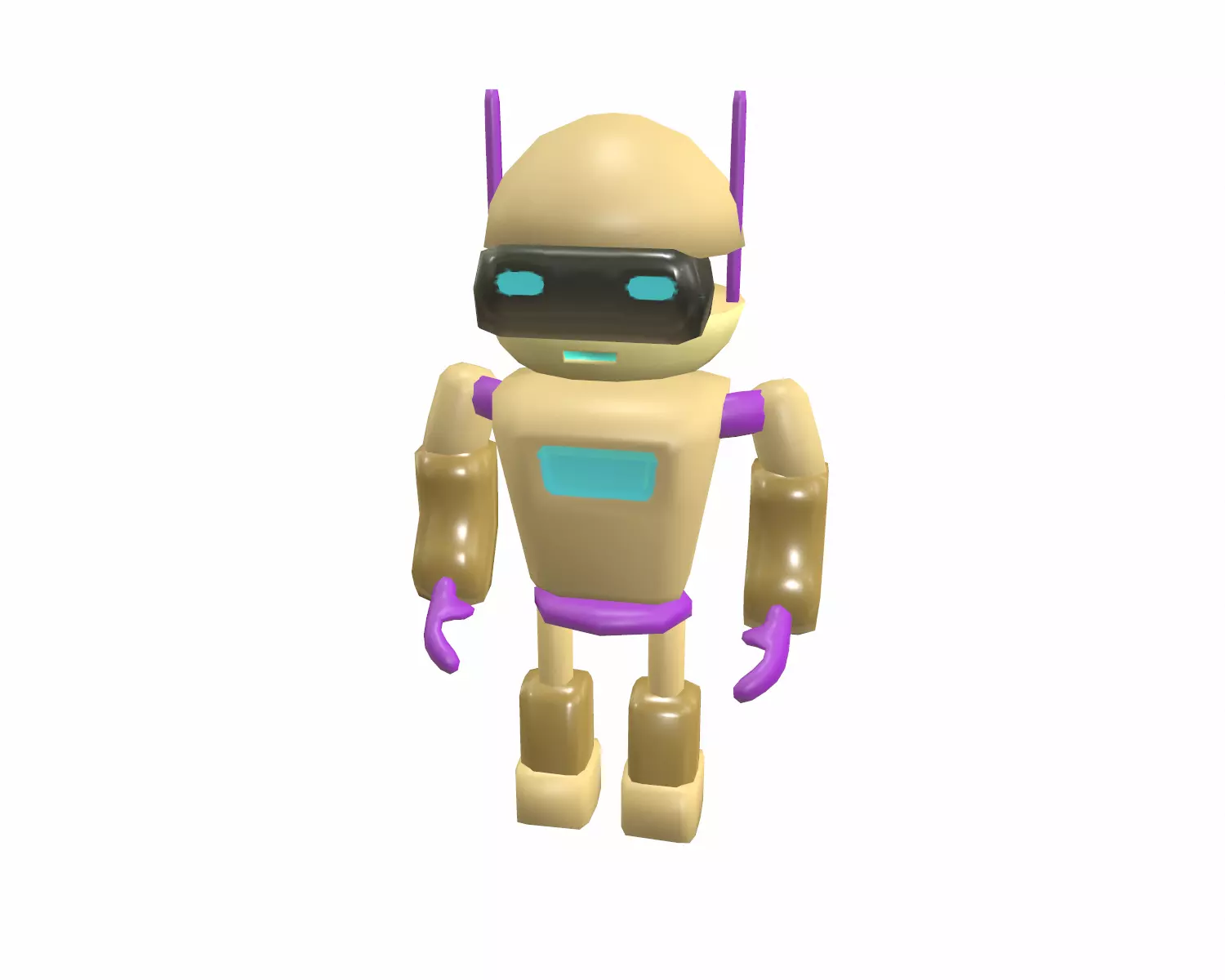 Cartoon robot low poly Low-poly 3D model_0