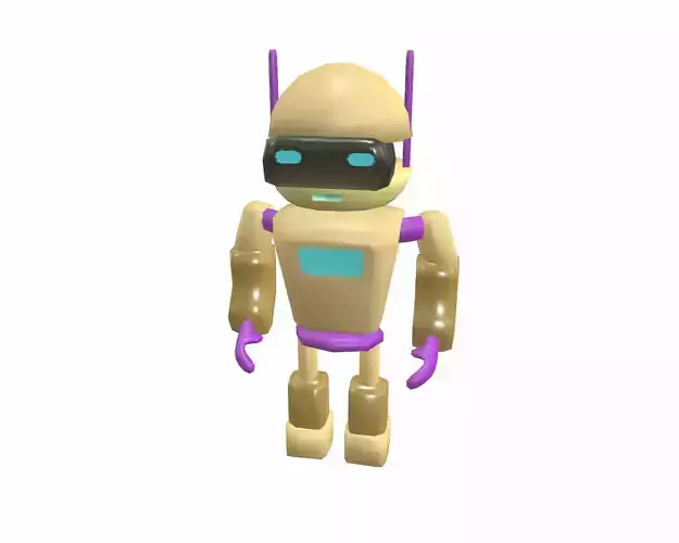 Cartoon robot low poly Low-poly 3D model