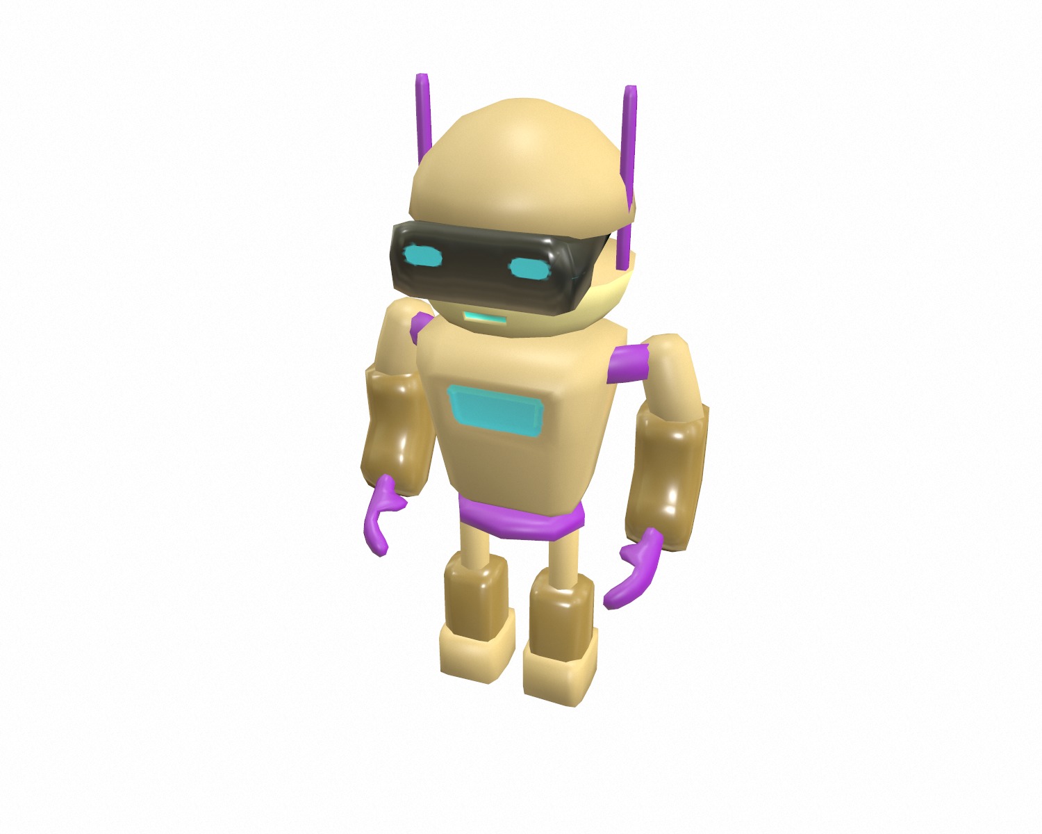 Cartoon robot low poly Low-poly 3D model_5