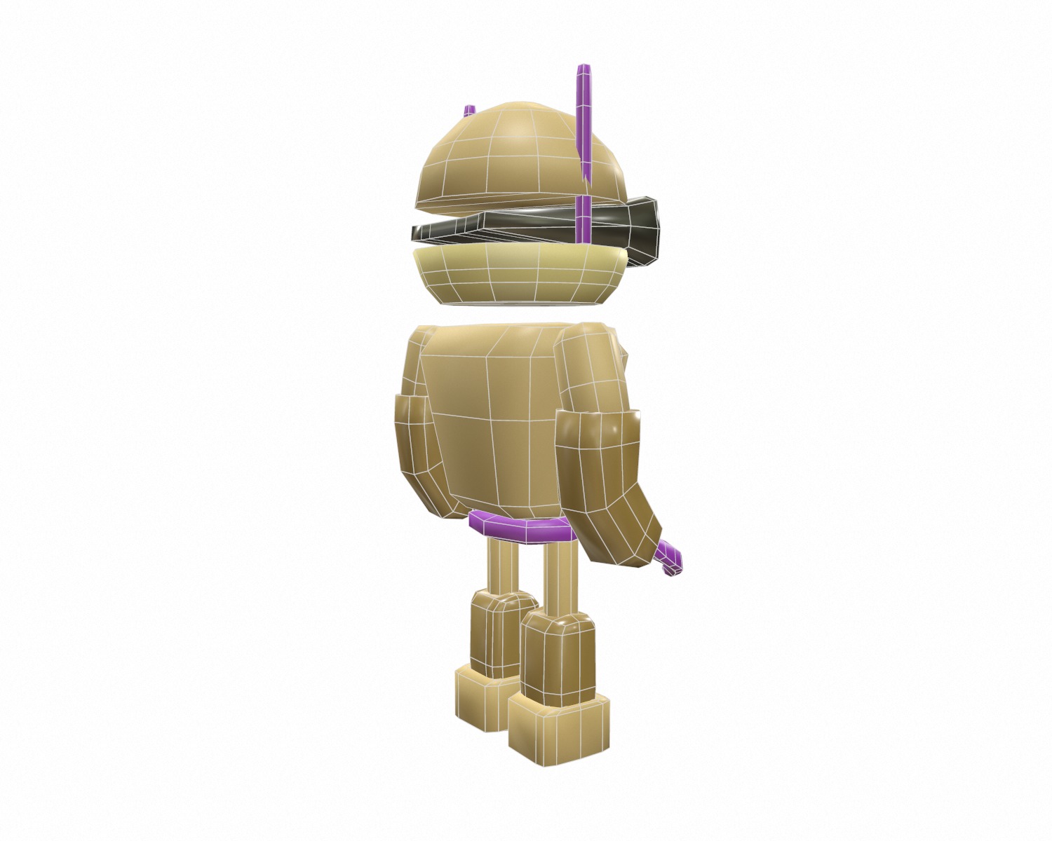 Cartoon robot low poly Low-poly 3D model_8