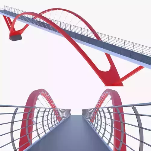 Pedestrian bridge PBR IV 3D model