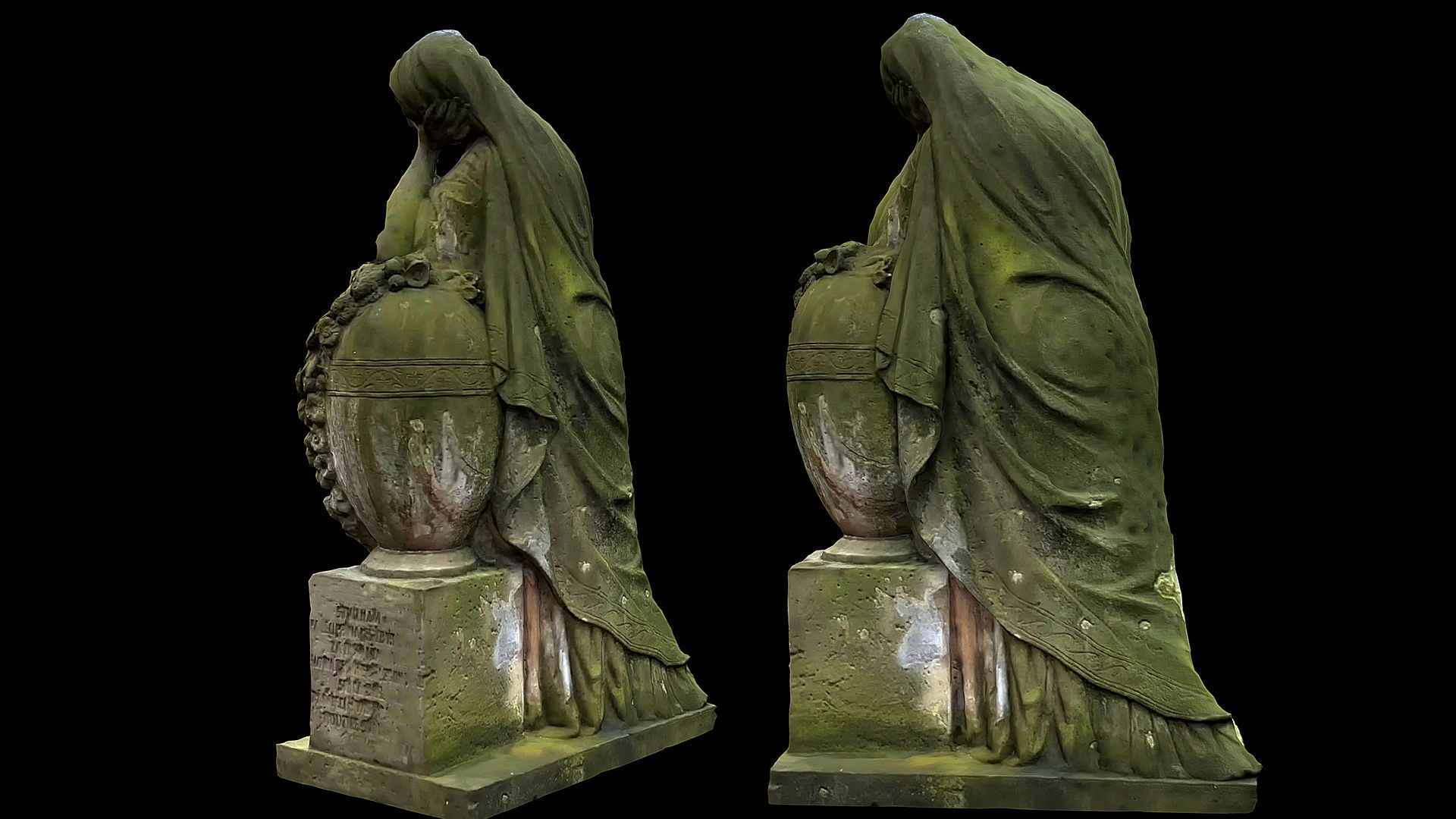 graveyard figure woman monument part3 photogrammetry Low-poly 3D model_1