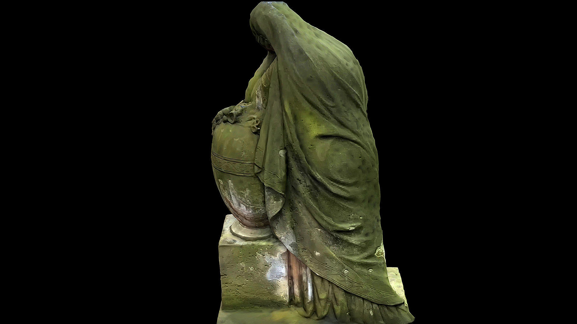 graveyard figure woman monument part3 photogrammetry Low-poly 3D model_3