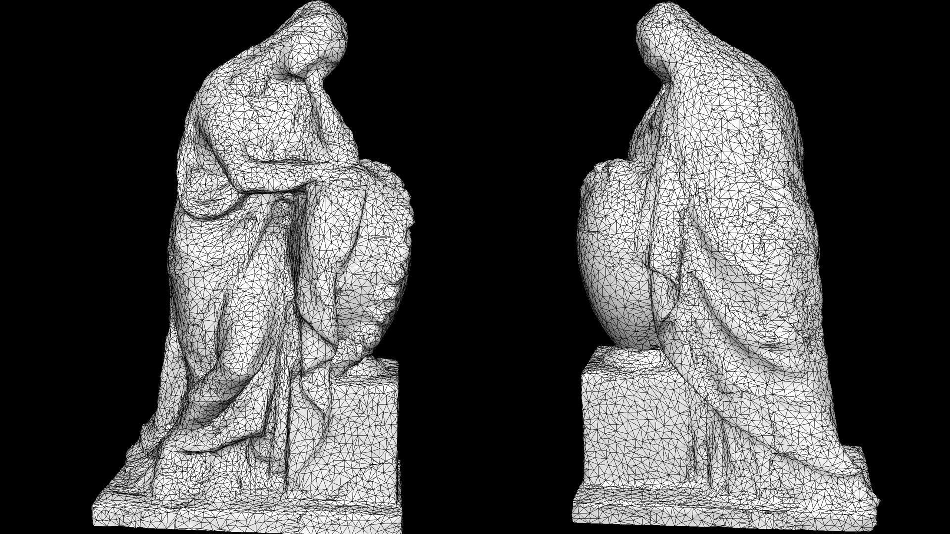 graveyard figure woman monument part3 photogrammetry Low-poly 3D model_5
