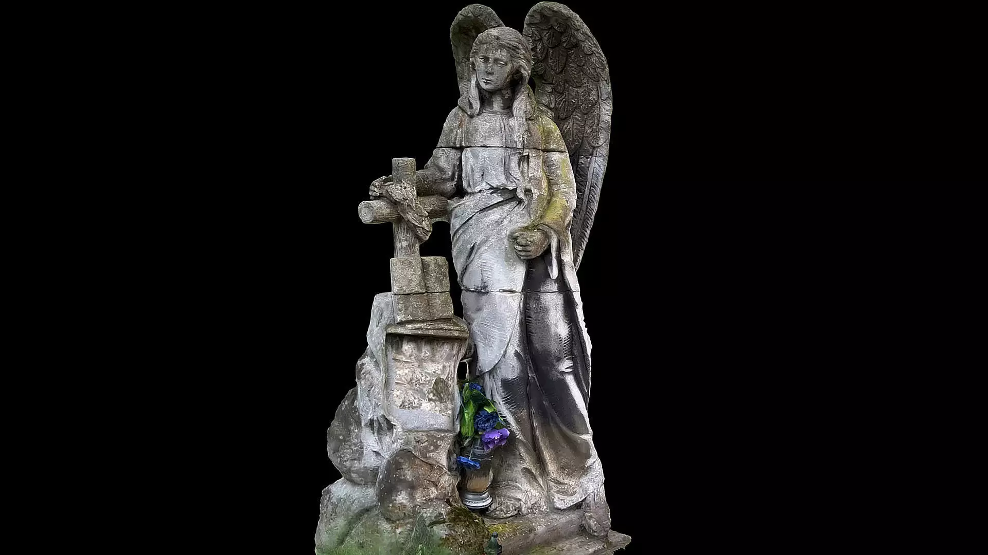 graveyard figure angel cemetery monument photogrammetry Low-poly 3D model_0