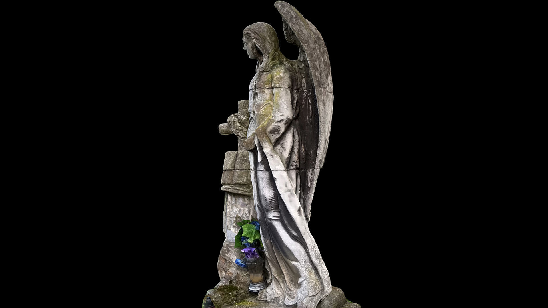 graveyard figure angel cemetery monument photogrammetry Low-poly 3D model_1