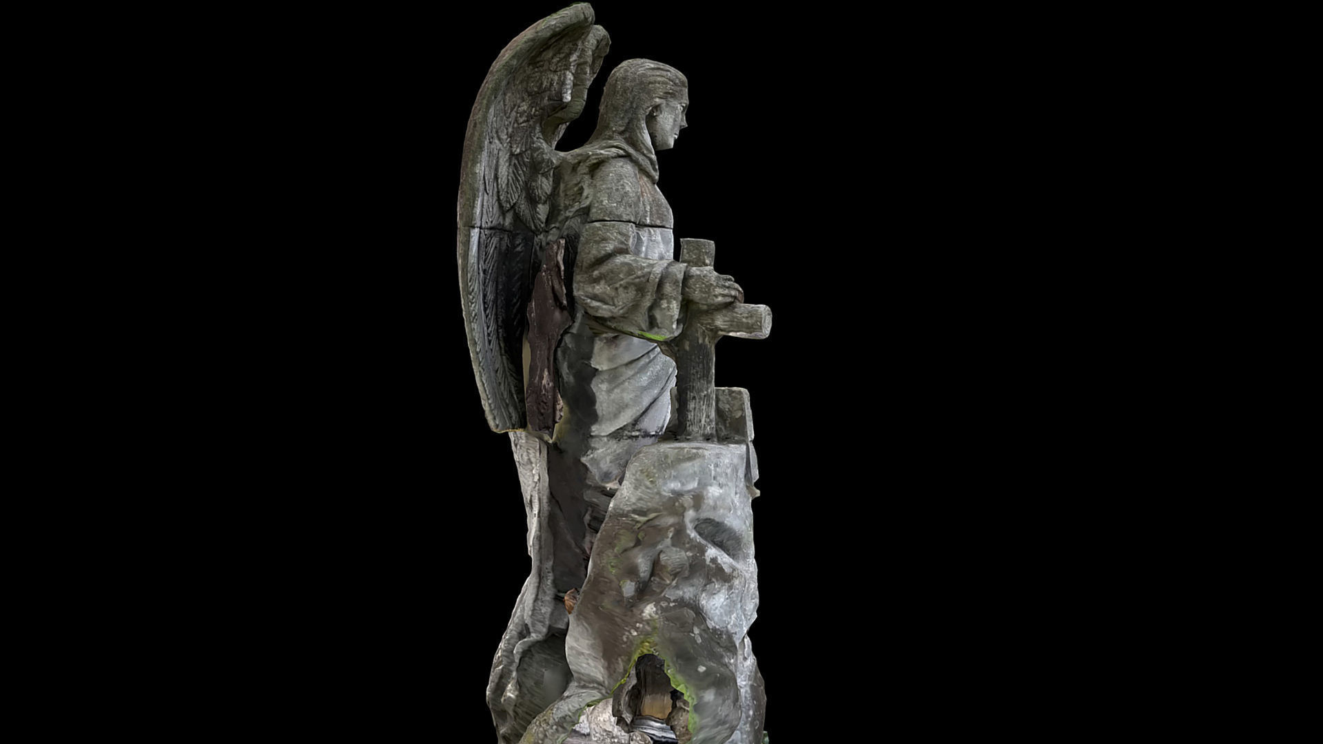 graveyard figure angel cemetery monument photogrammetry Low-poly 3D model_2