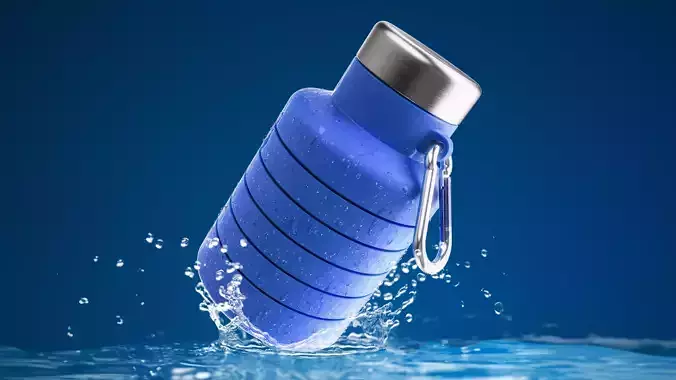 Expandable Compressible Water Bottle 3D Model