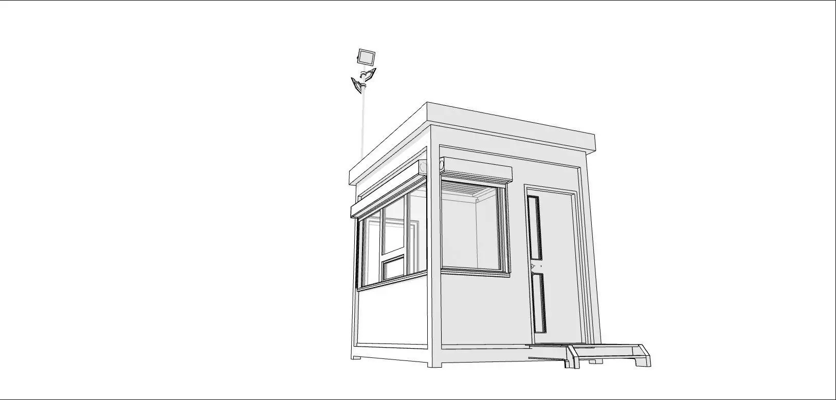 container guard booth 250cm x 300cm many formats 3D model_0