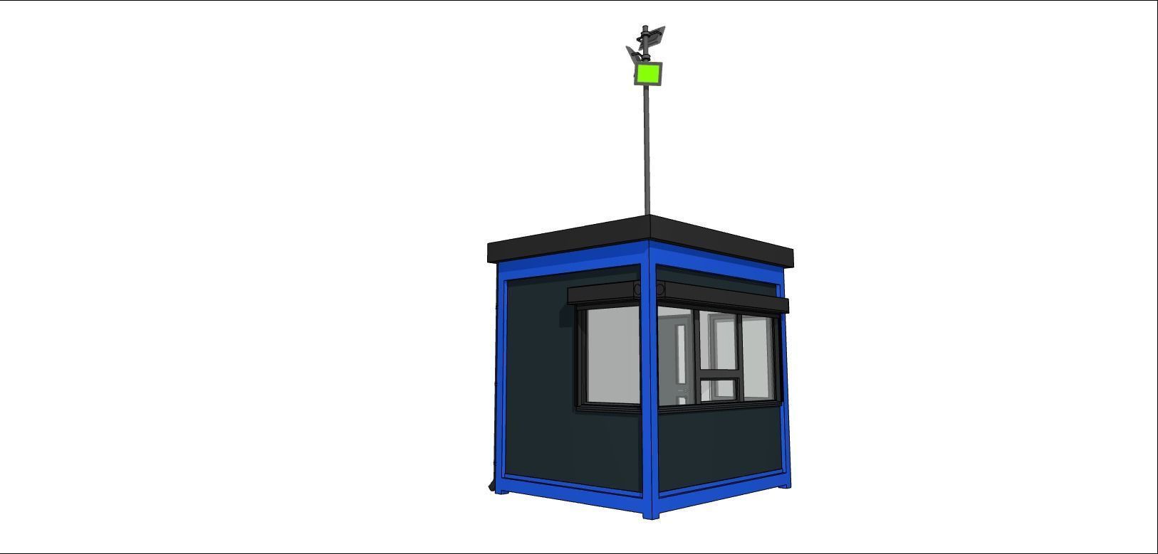 container guard booth 250cm x 300cm many formats 3D model_6
