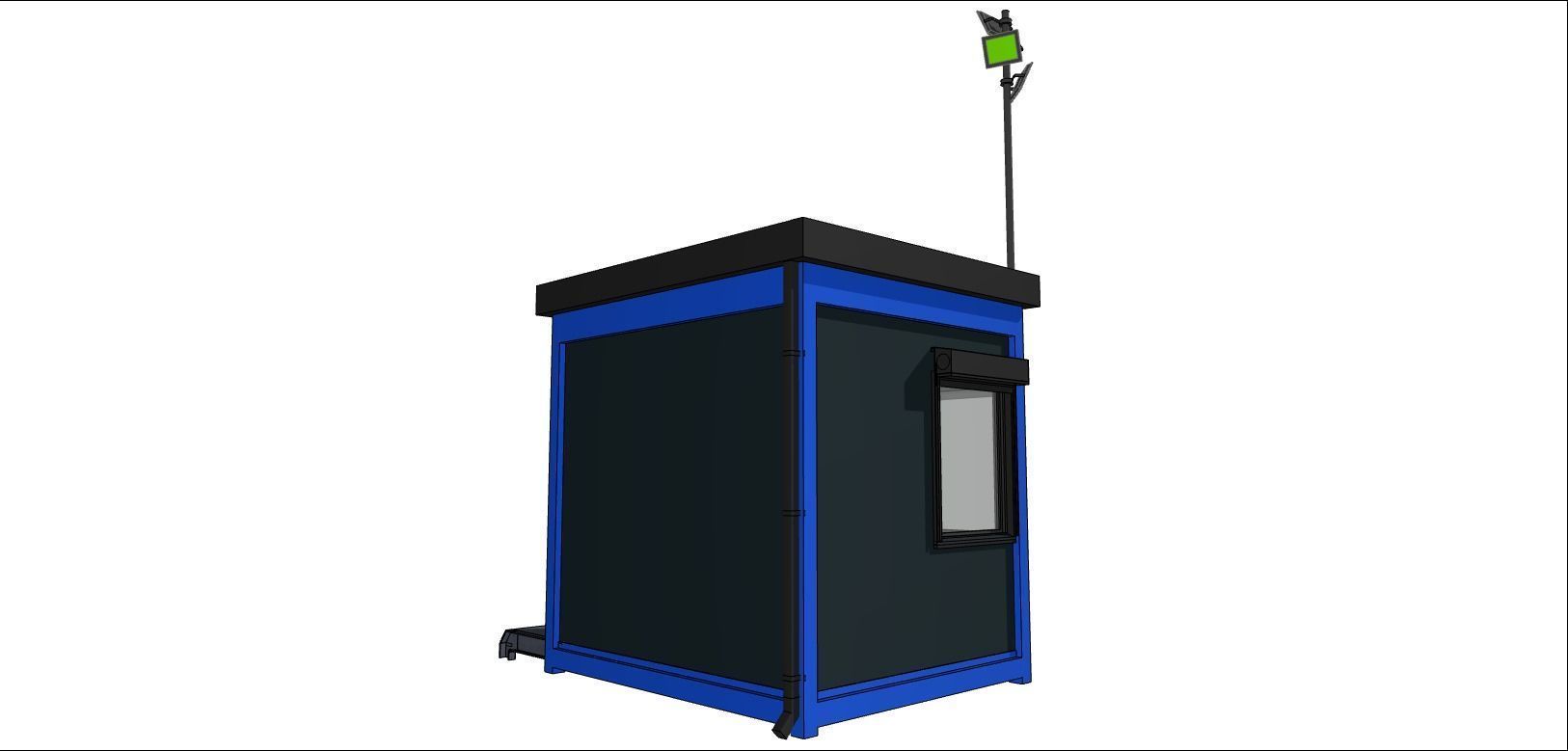 container guard booth 250cm x 300cm many formats 3D model_5