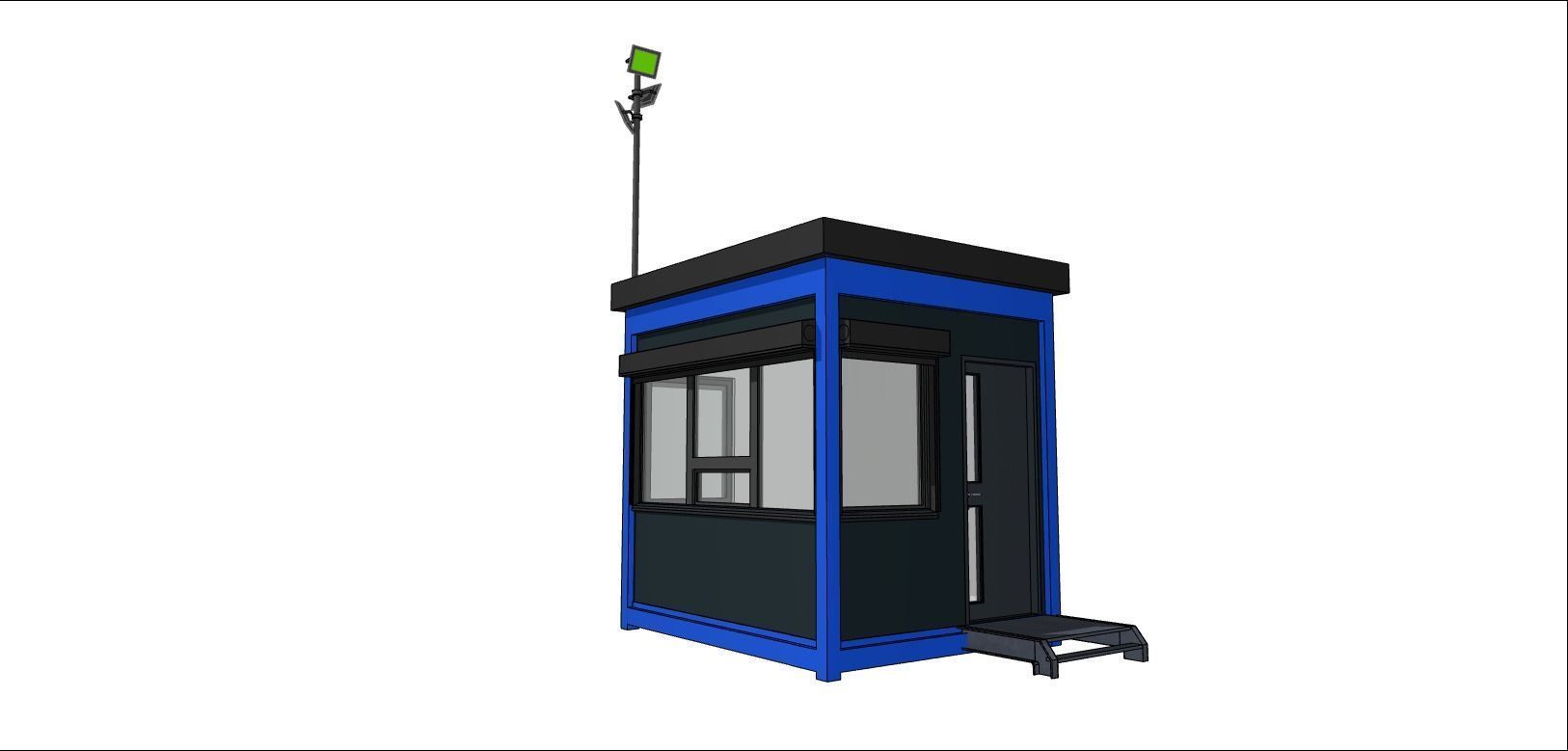 container guard booth 250cm x 300cm many formats 3D model_1