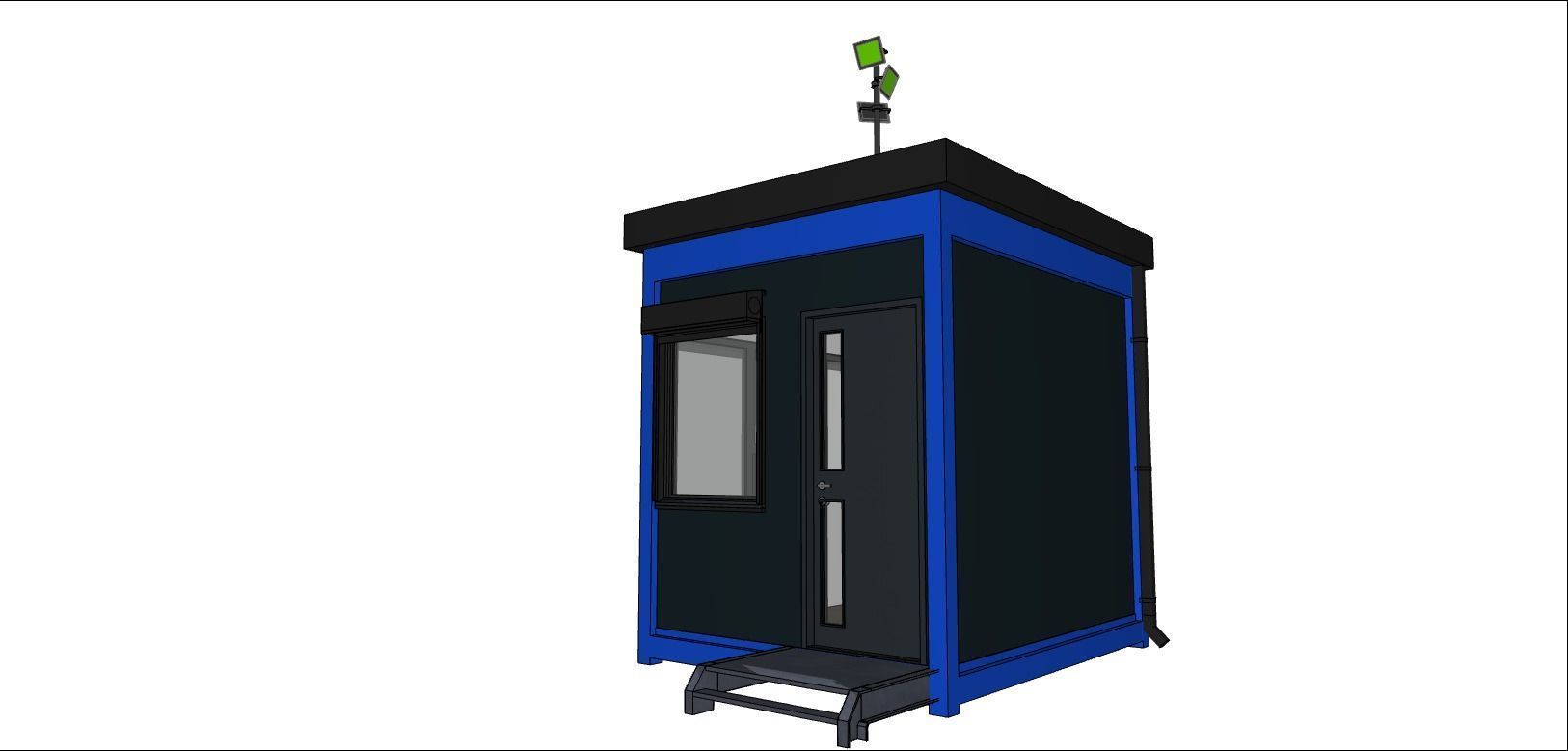 container guard booth 250cm x 300cm many formats 3D model_4