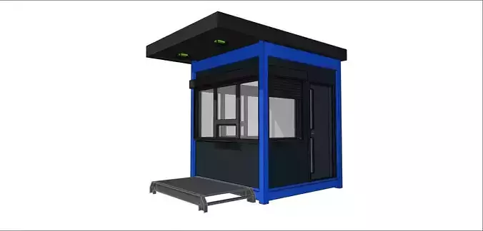container guard booth 250cm x 250 cm plus roof many formats 3D model