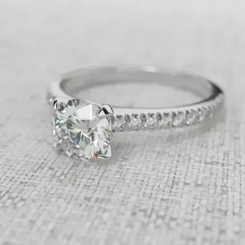 classic gold engagement ring with 6mm diamond