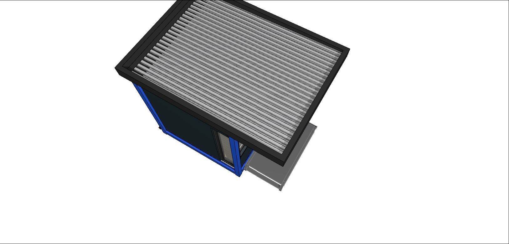 container guard booth 250cm x 250 cm plus roof many formats 3D model_7