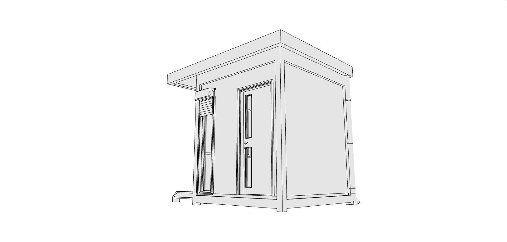 container guard booth 250cm x 250 cm plus roof many formats 3D model_10