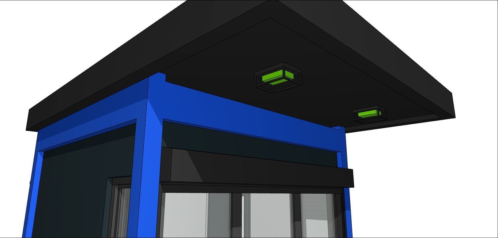 container guard booth 250cm x 250 cm plus roof many formats 3D model_6