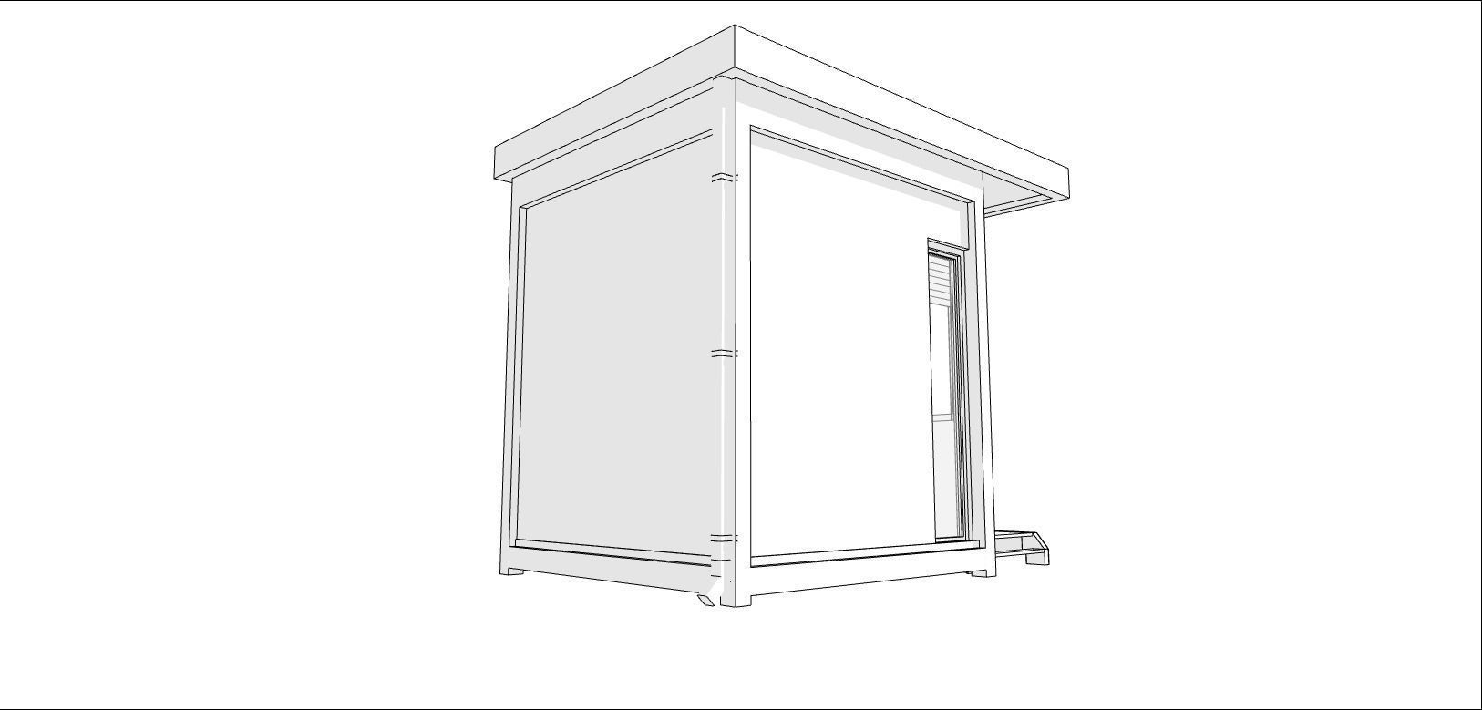 container guard booth 250cm x 250 cm plus roof many formats 3D model_1