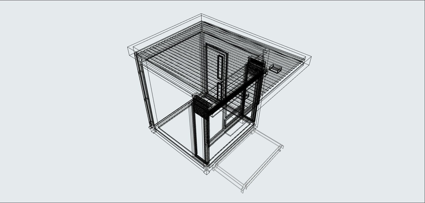 container guard booth 250cm x 250 cm plus roof many formats 3D model_2