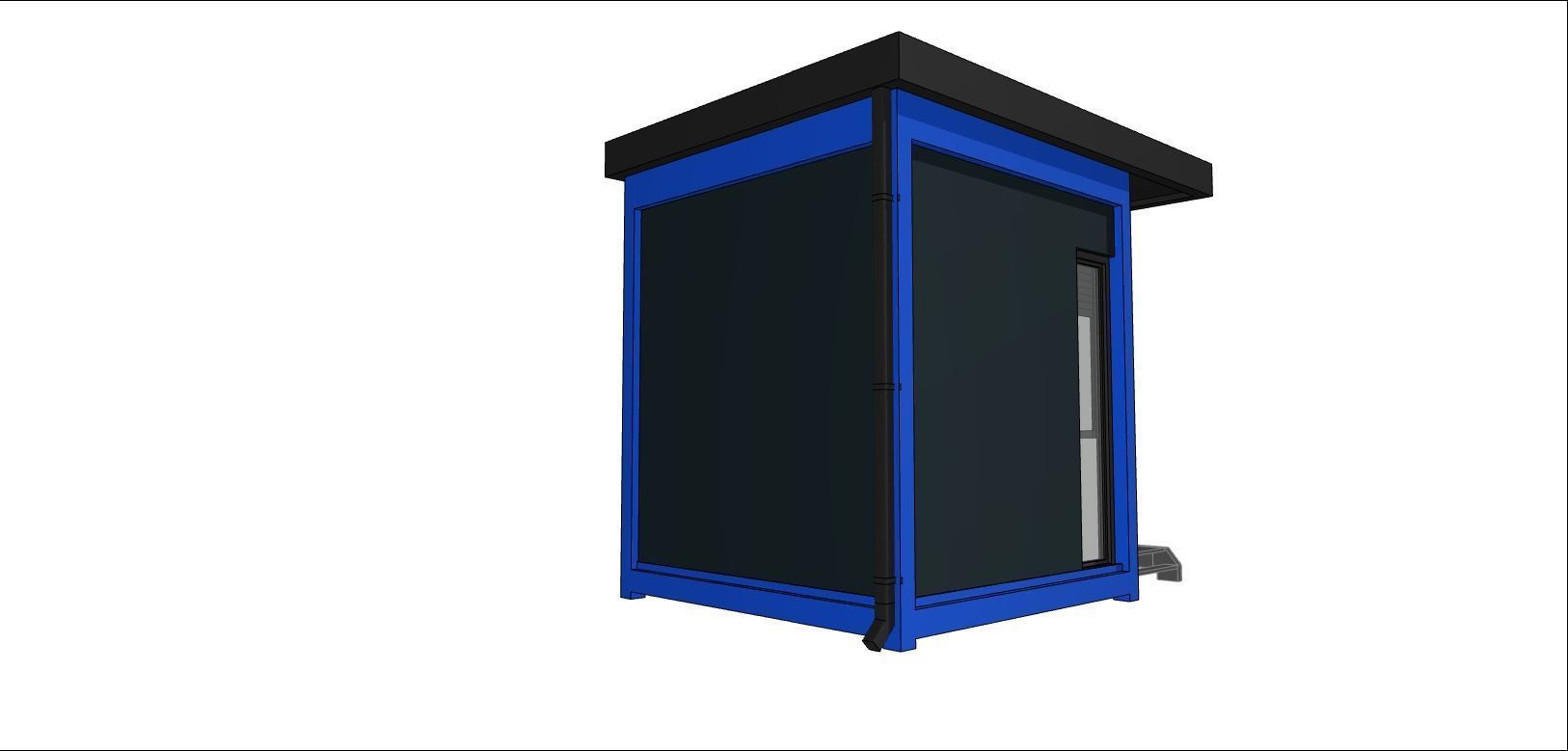 container guard booth 250cm x 250 cm plus roof many formats 3D model_5