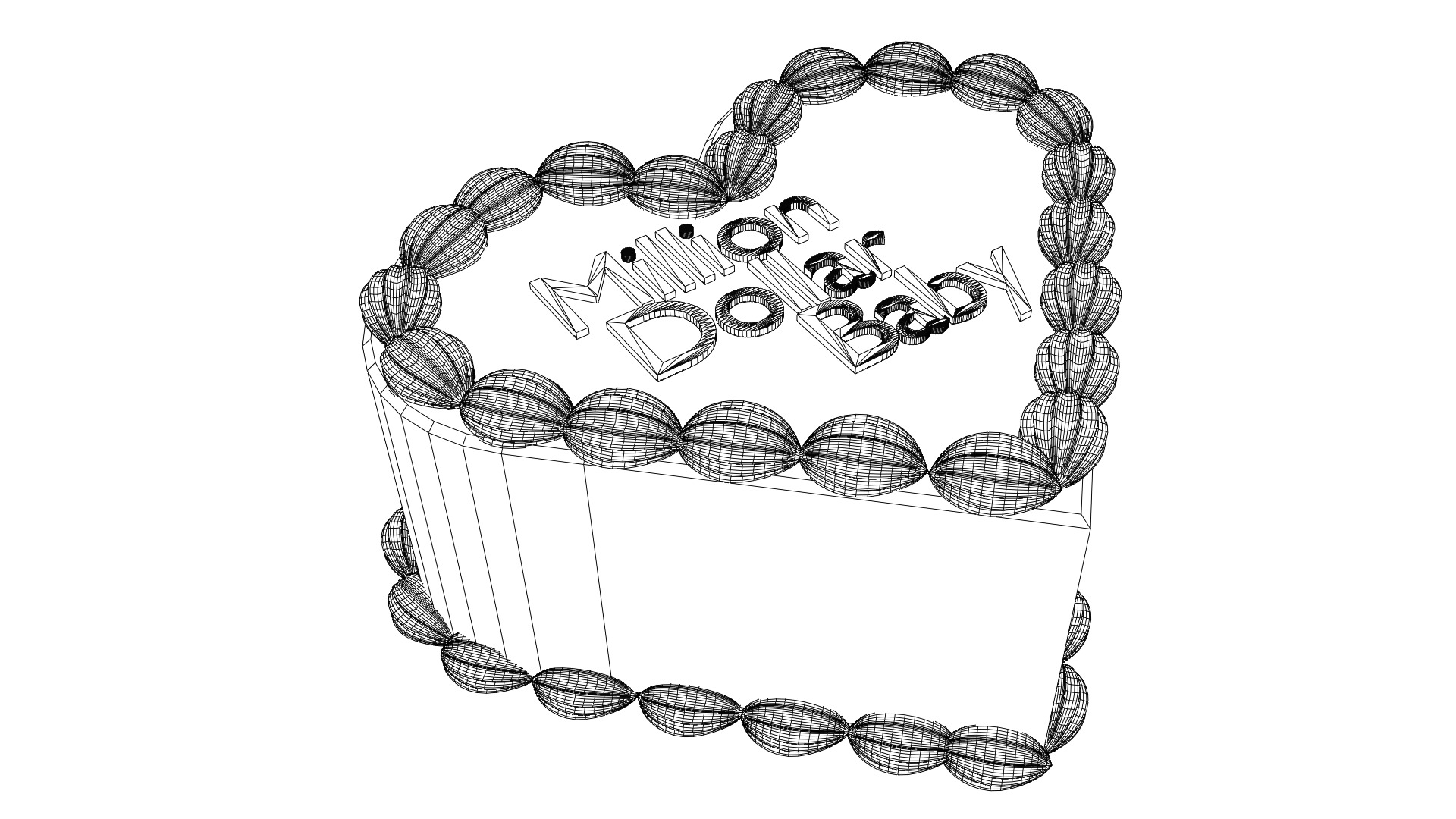 Heart Cake  3D model_2