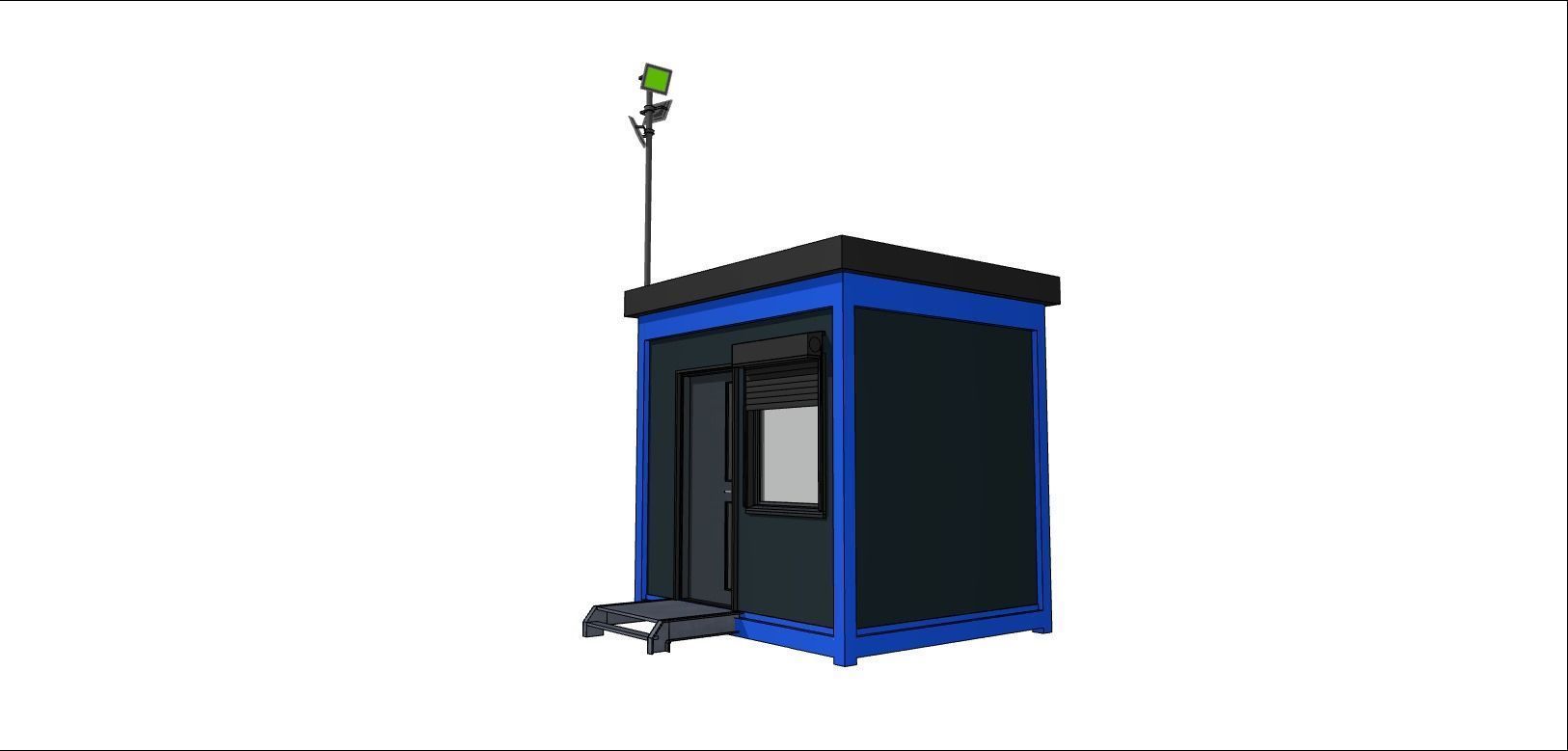 container guard shed 300cm x300xcm many formats 3D model_1