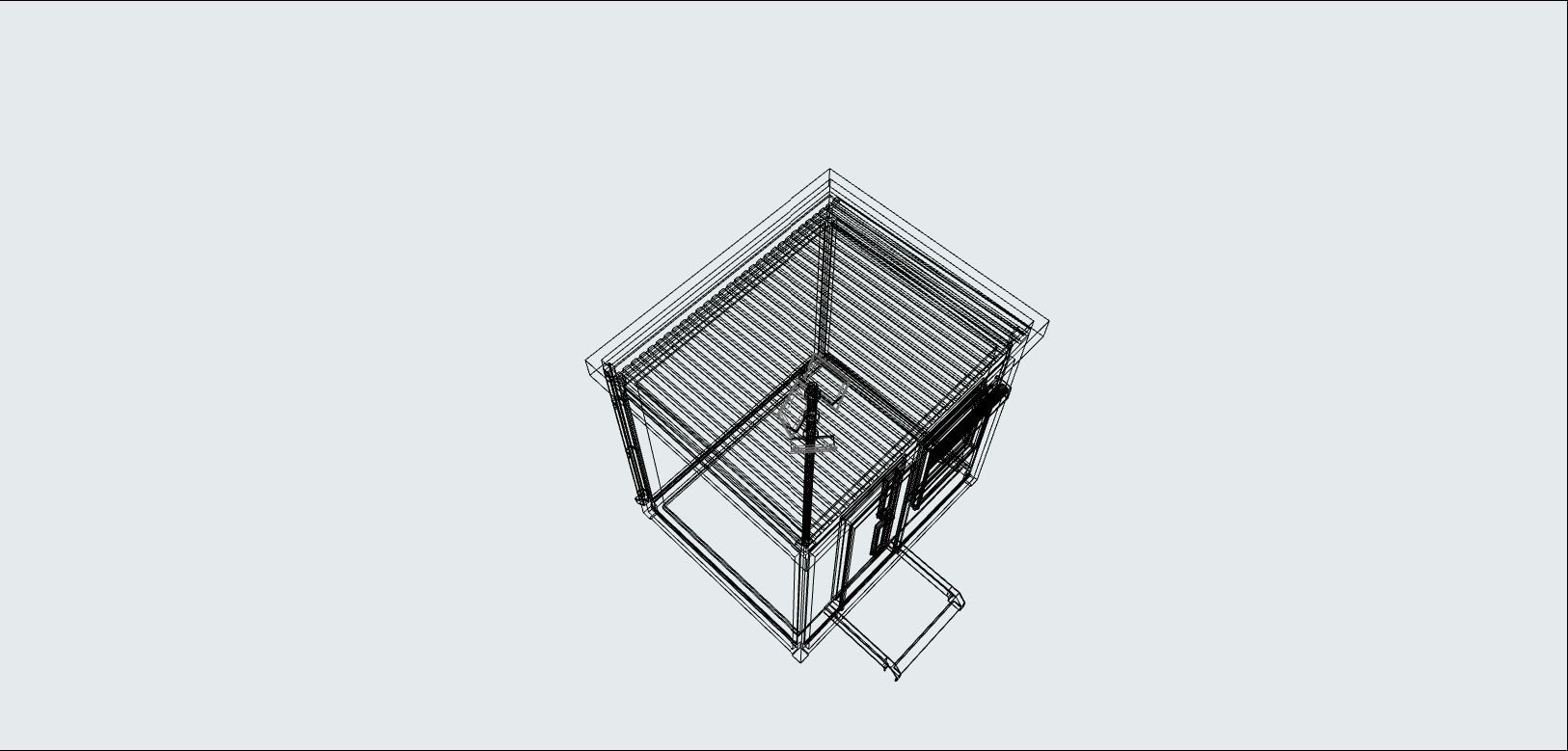 container guard shed 300cm x300xcm many formats 3D model_7
