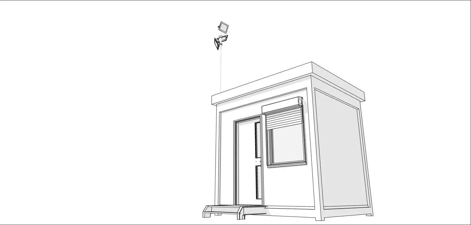 container guard shed 300cm x300xcm many formats 3D model_0