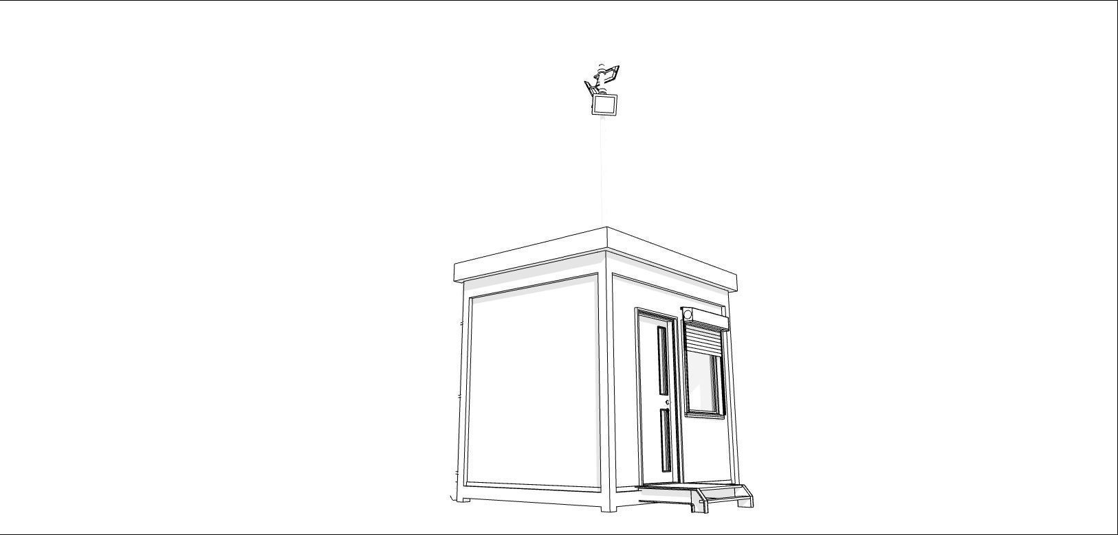 container guard shed 300cm x300xcm many formats 3D model_8