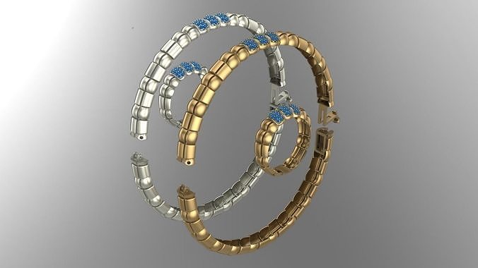 New semi sphere design bracelet v3 with ring 3D print model