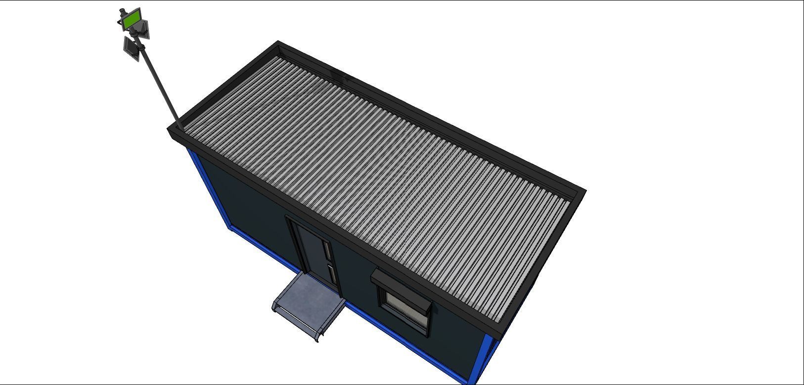container guard booth 600cm x 250cm many formats 3D model_2