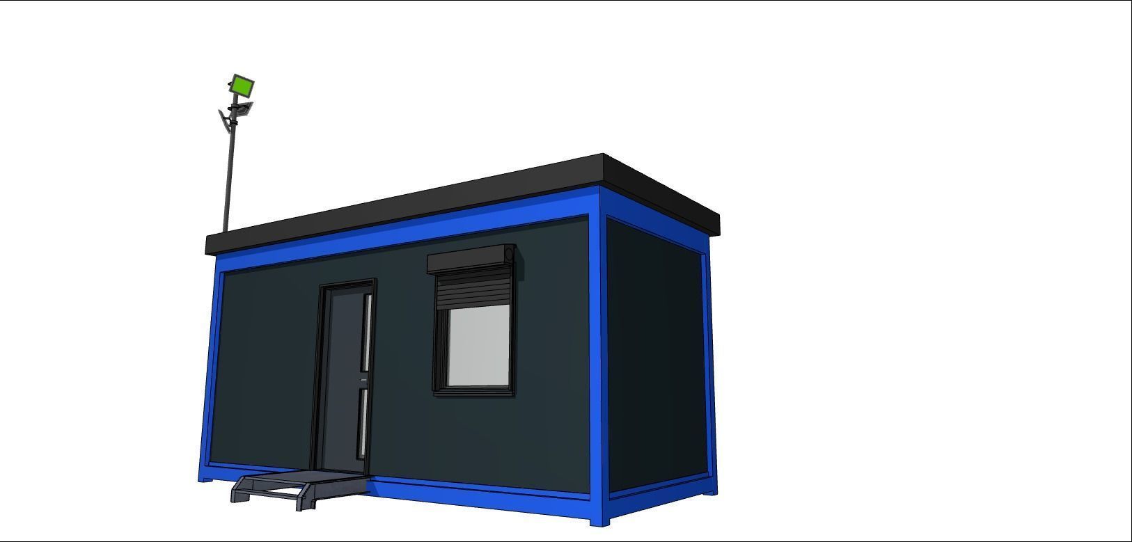 container guard booth 600cm x 250cm many formats 3D model_11