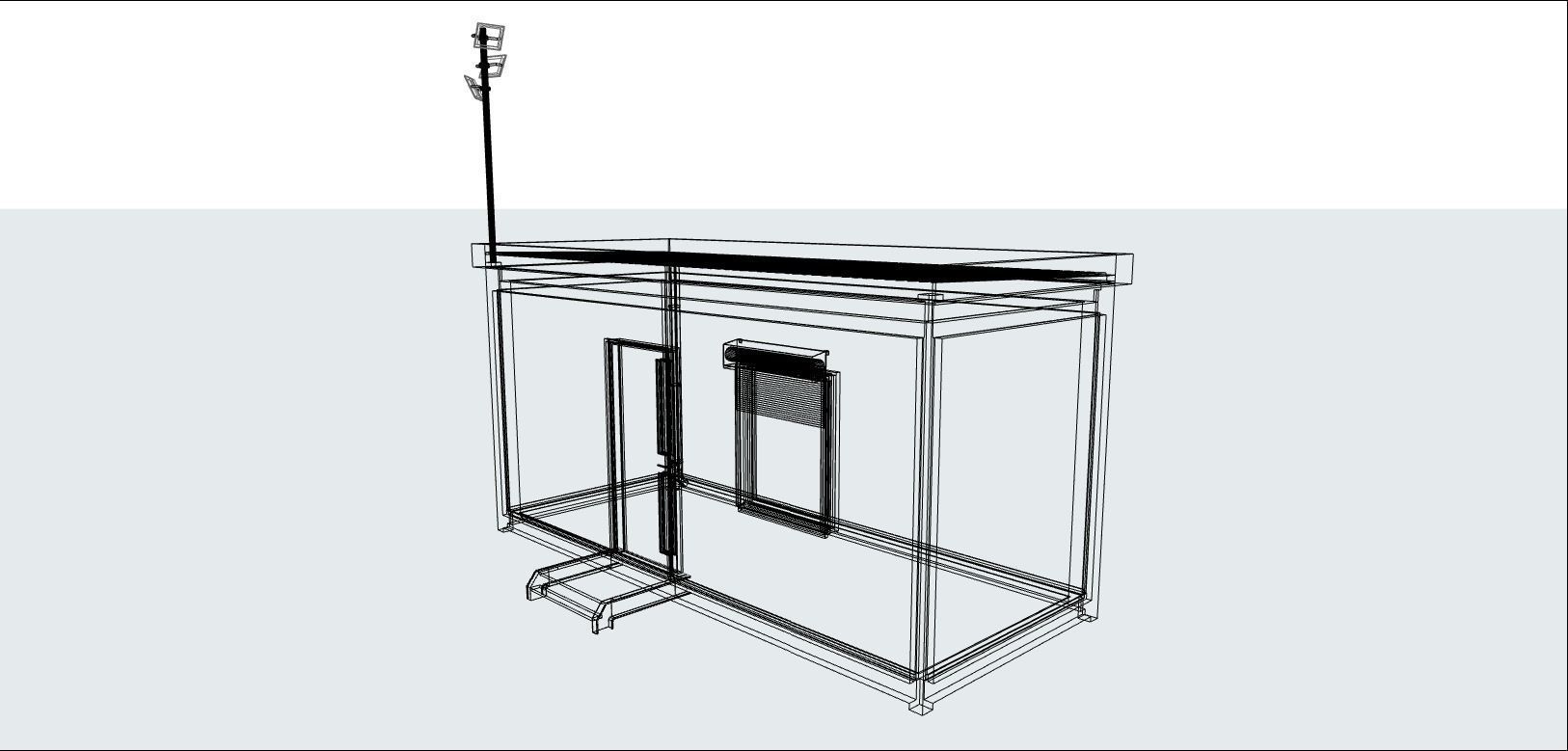 container guard booth 600cm x 250cm many formats 3D model_1