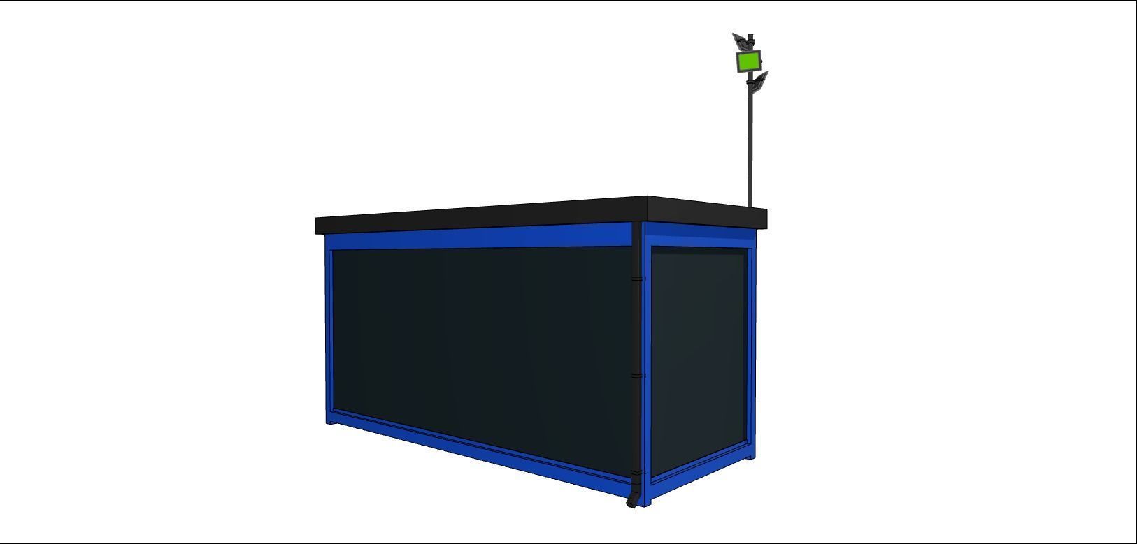 container guard booth 600cm x 250cm many formats 3D model_5