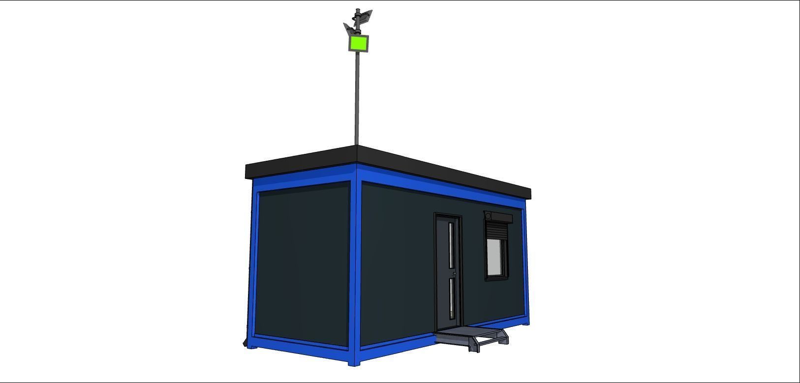 container guard booth 600cm x 250cm many formats 3D model_10