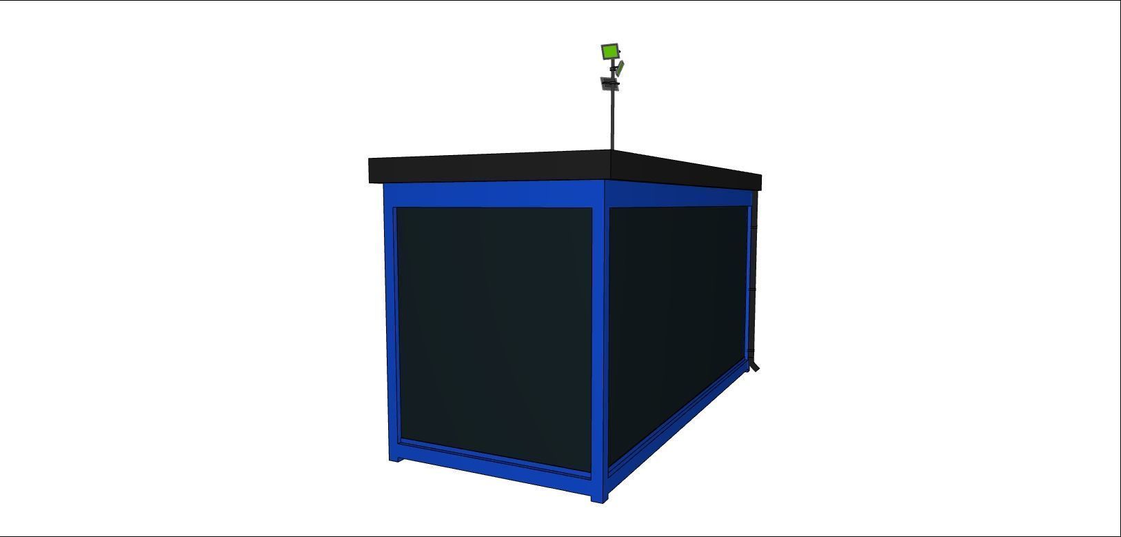 container guard booth 600cm x 250cm many formats 3D model_3