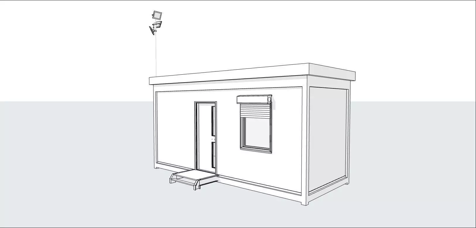 container guard booth 600cm x 250cm many formats 3D model_0
