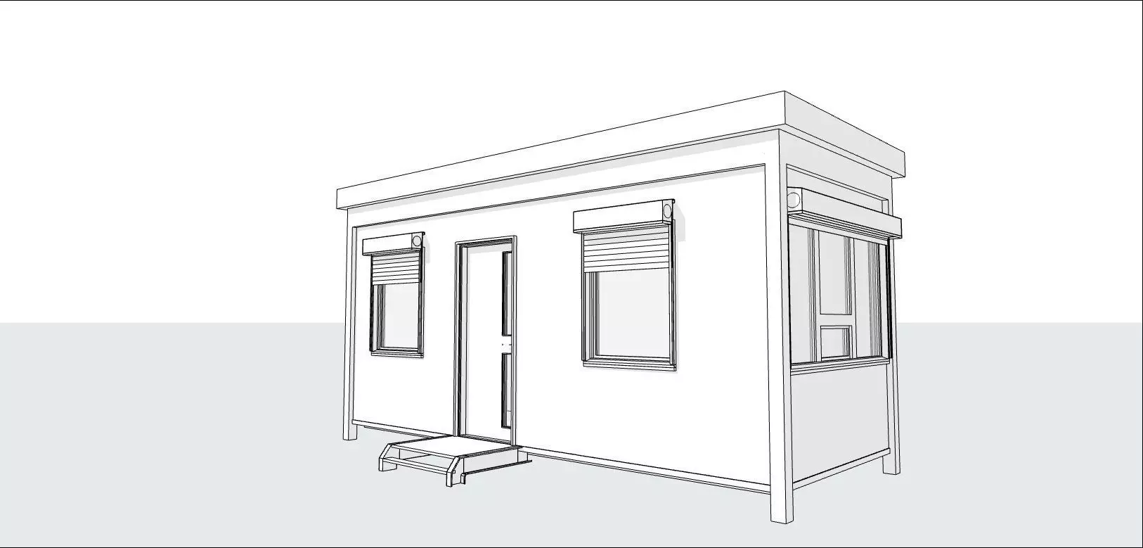 container guard booth 600cm x 250cm many formats 3D model