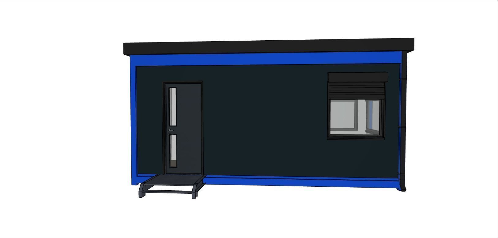 container guard booth 600cm x 250cm many formats 3D model_9