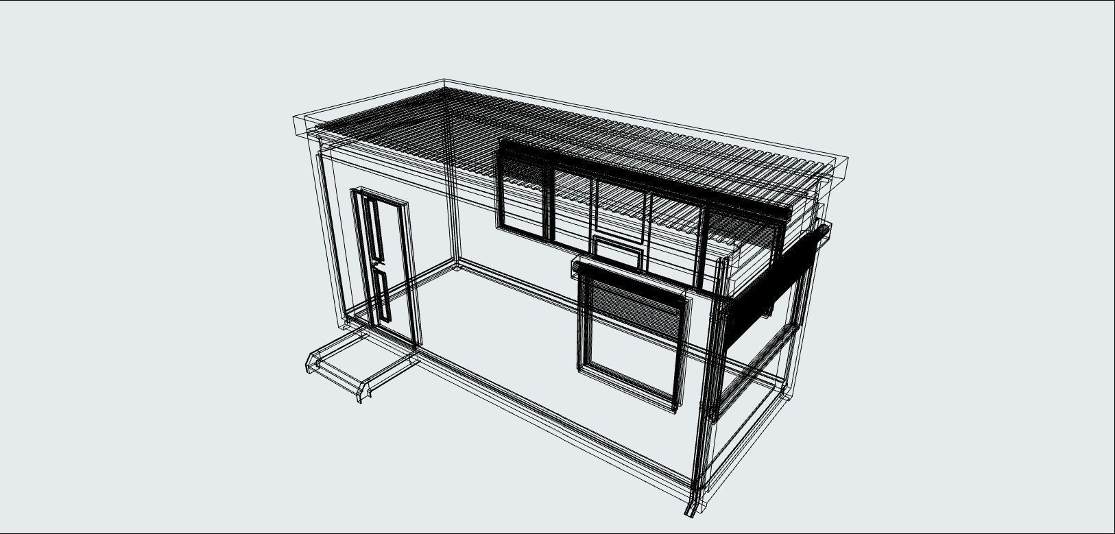 container guard booth 600cm x 250cm many formats 3D model_5