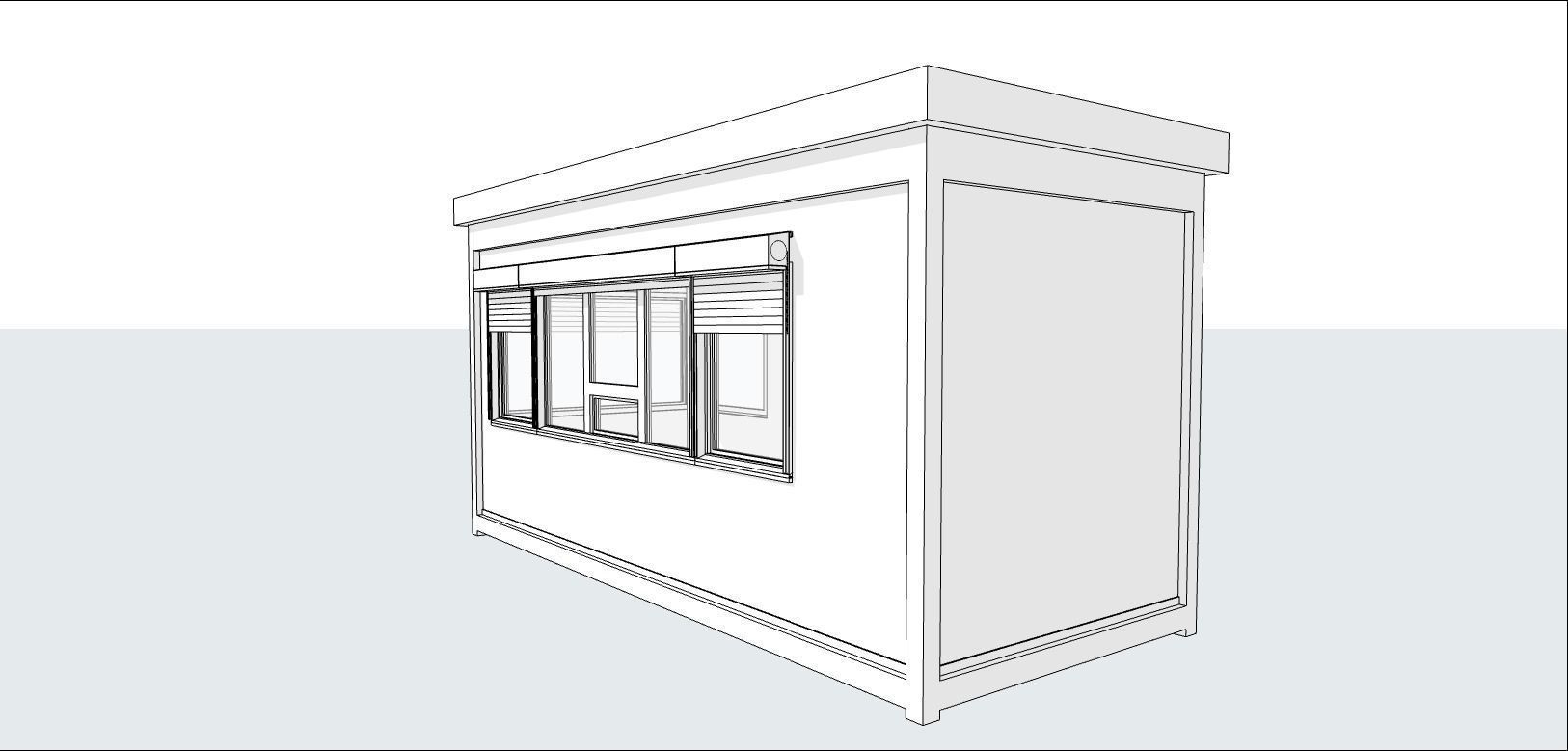container guard booth 600cm x 250cm many formats 3D model_2