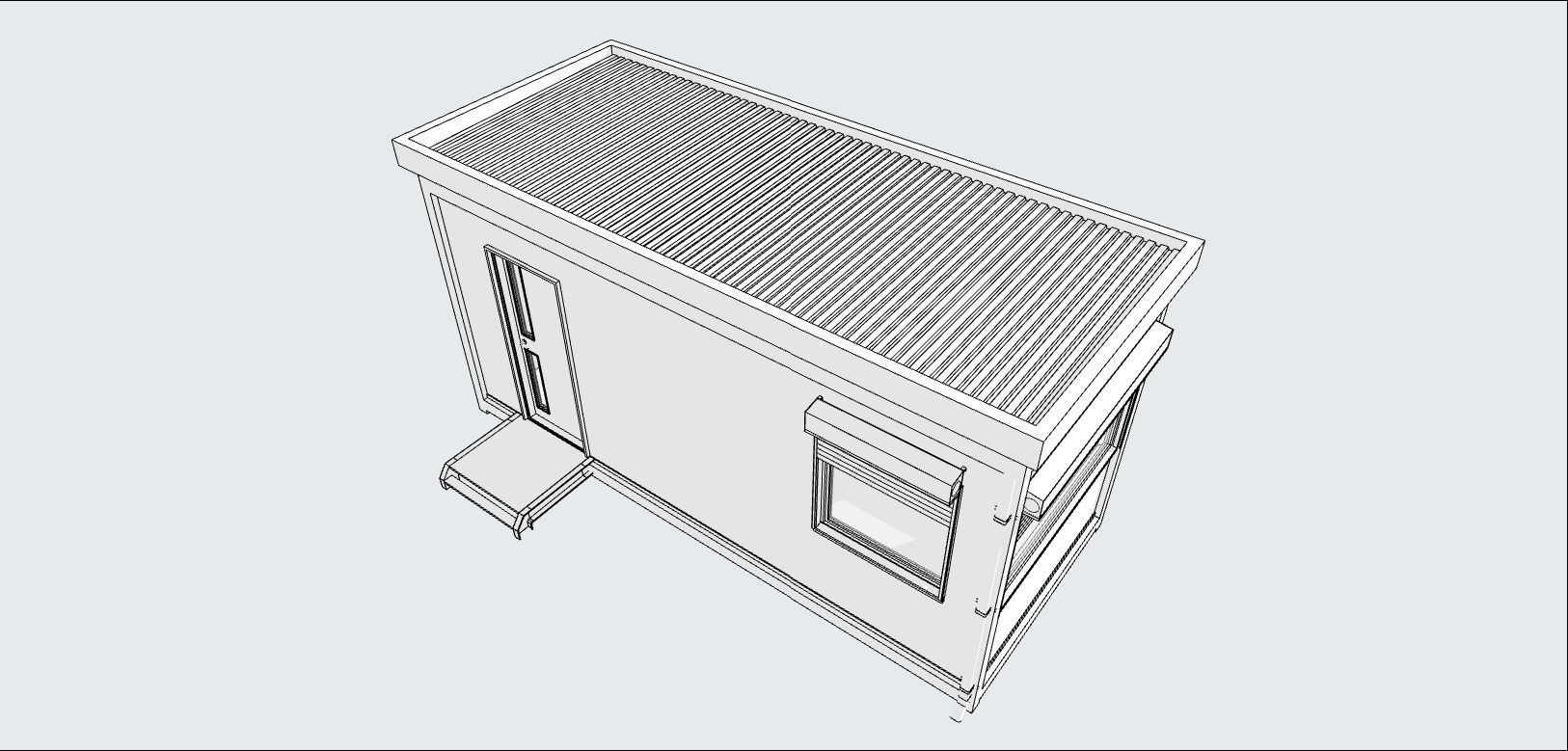 container guard booth 600cm x 250cm many formats 3D model_4