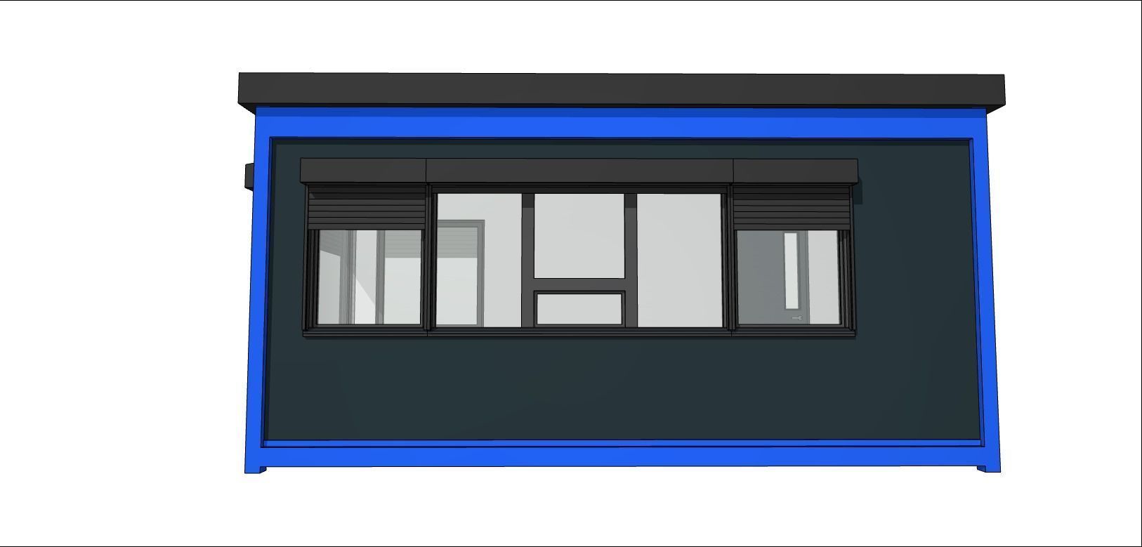 container guard booth 600cm x 250cm many formats 3D model_12