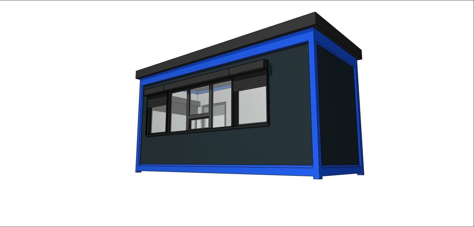 container guard booth 600cm x 250cm many formats 3D model_1