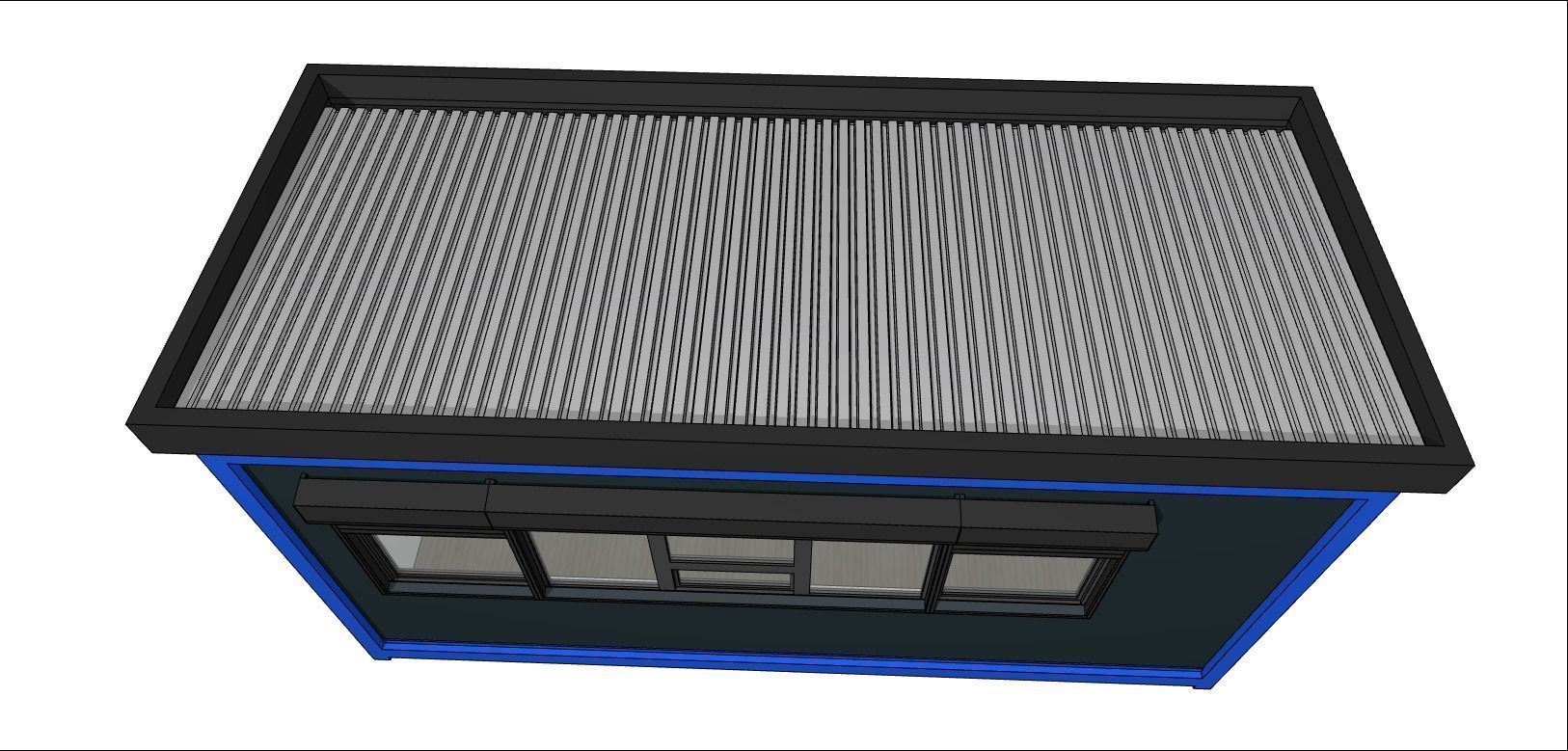 container guard booth 600cm x 250cm many formats 3D model_13