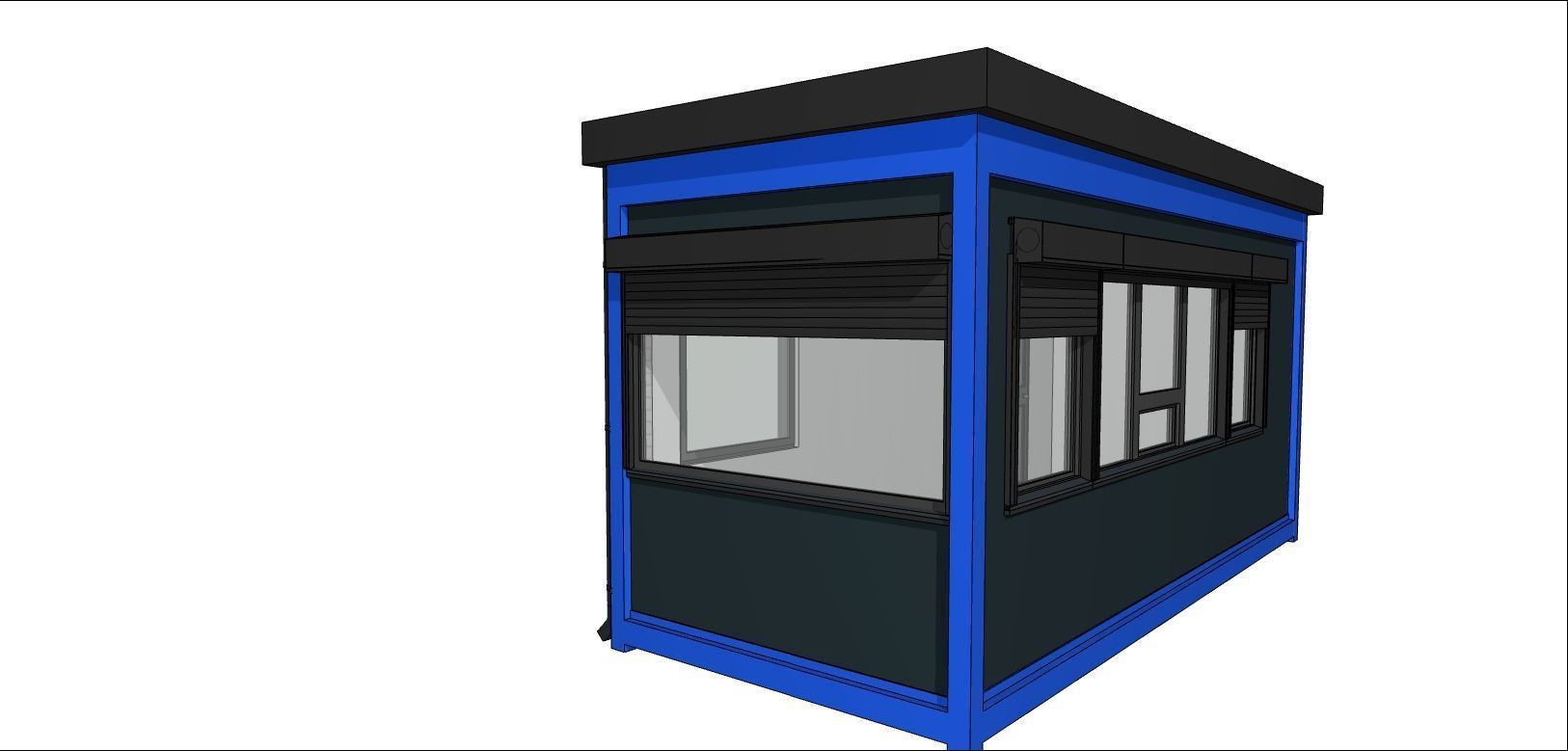 container guard booth 600cm x 250cm many formats 3D model_11