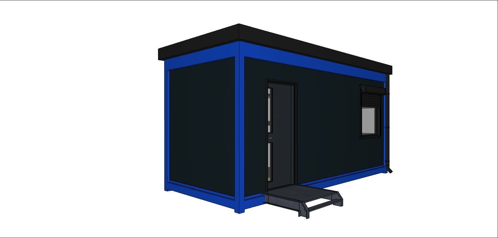 container guard booth 600cm x 250cm many formats 3D model_7