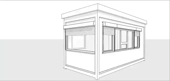 container guard booth 600cm x 250cm many formats